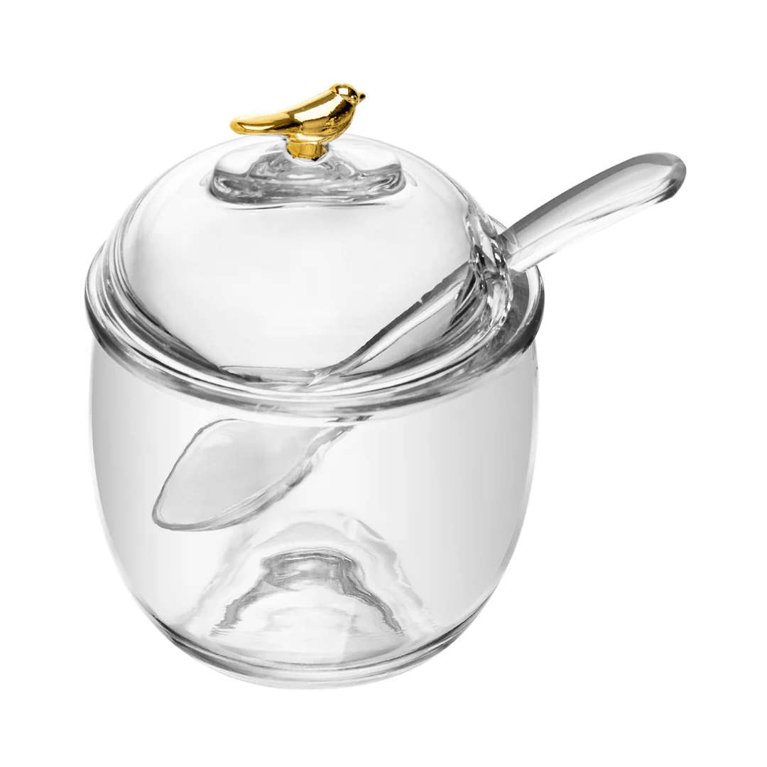 Açucareiro com Colher e Tampa de Cristal Golden Bird 150ml - Image 8