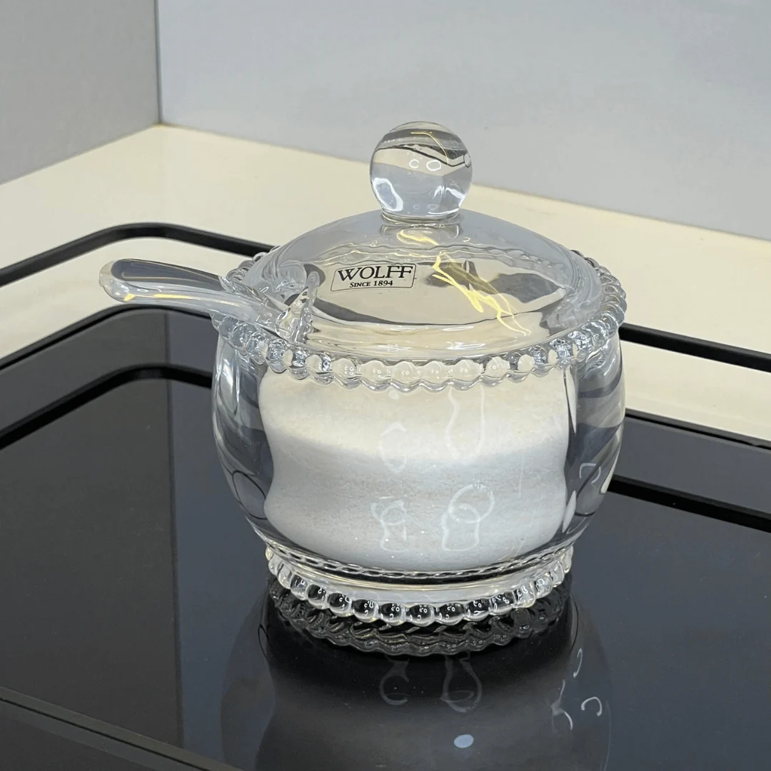 Açucareiro Cristal com Colher Bolinha Pearl - 10 cm - Image 3