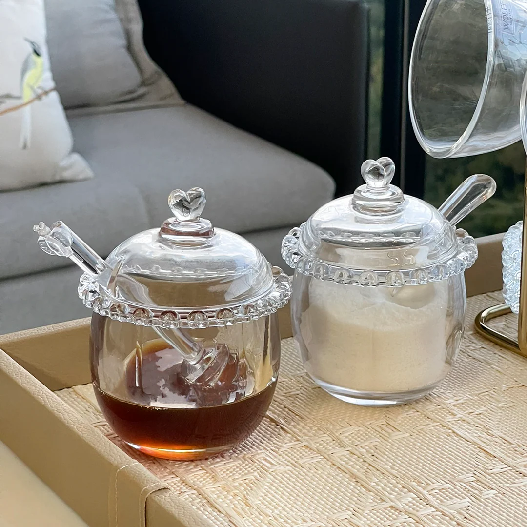 Açucareiro de Cristal Chumbo com Colher e Detalhes em Formato de Coração - Image 3