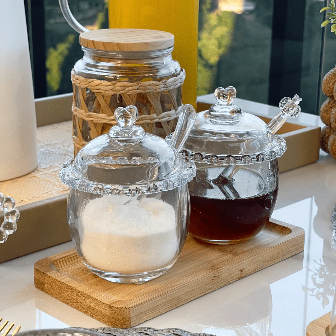 Açucareiro de Cristal Chumbo com Colher e Detalhes em Formato de Coração - Image 5