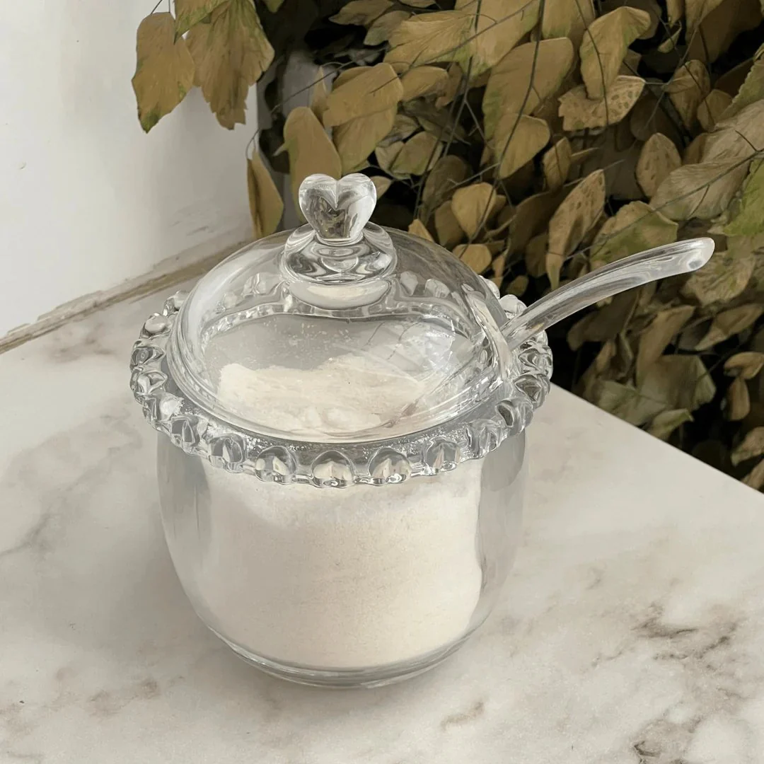Açucareiro de Cristal Chumbo com Colher e Detalhes em Formato de Coração - Image 6