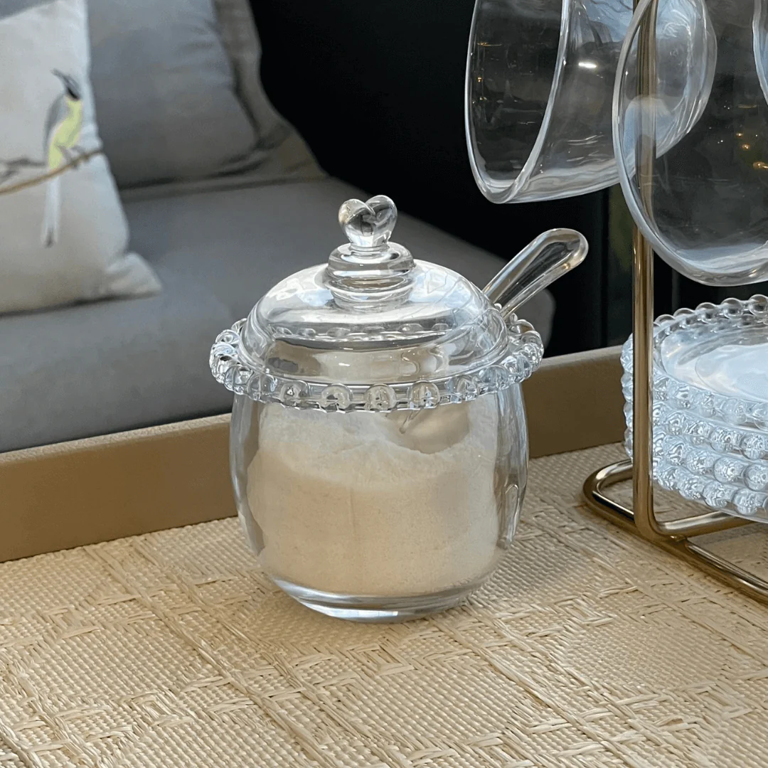 Açucareiro de Cristal Chumbo com Colher e Detalhes em Formato de Coração - Image 8
