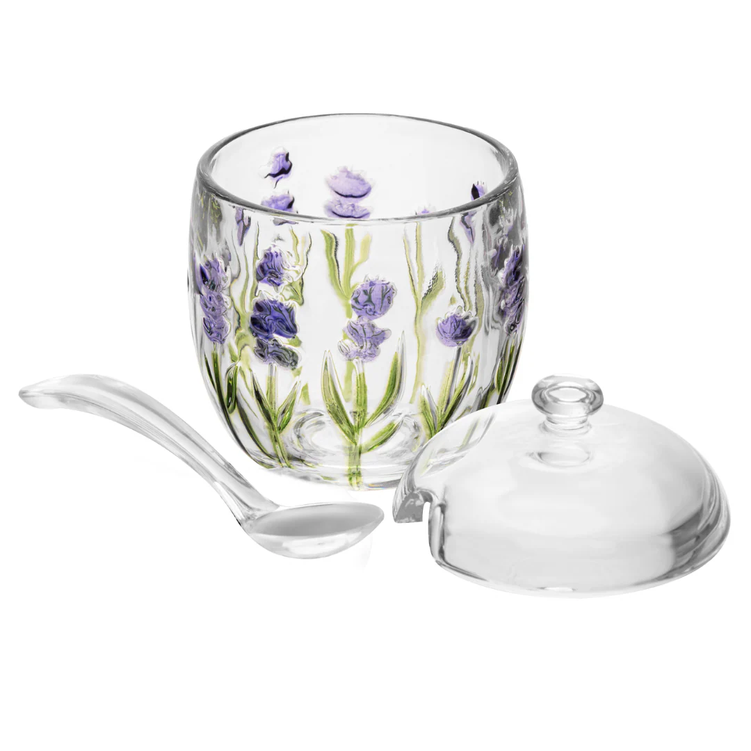 Açucareiro de Cristal com Colher e Tampa Lavanda 8,5cm - Image 8