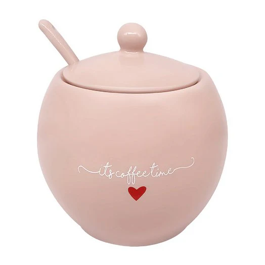 Açucareiro de Porcelana L'amour Rosa 350ml