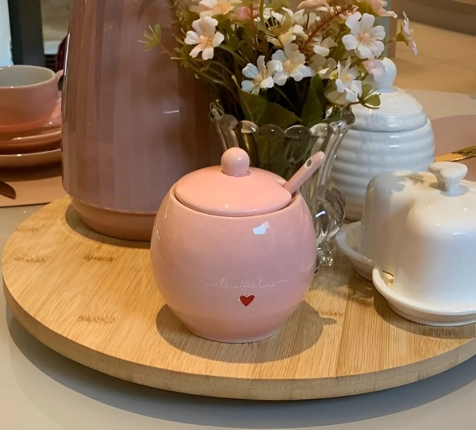 Açucareiro de Porcelana L'amour Rosa 350ml - Image 3