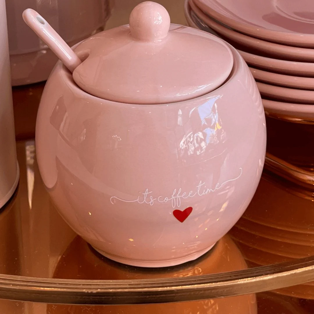 Açucareiro de Porcelana L'amour Rosa 350ml - Image 4