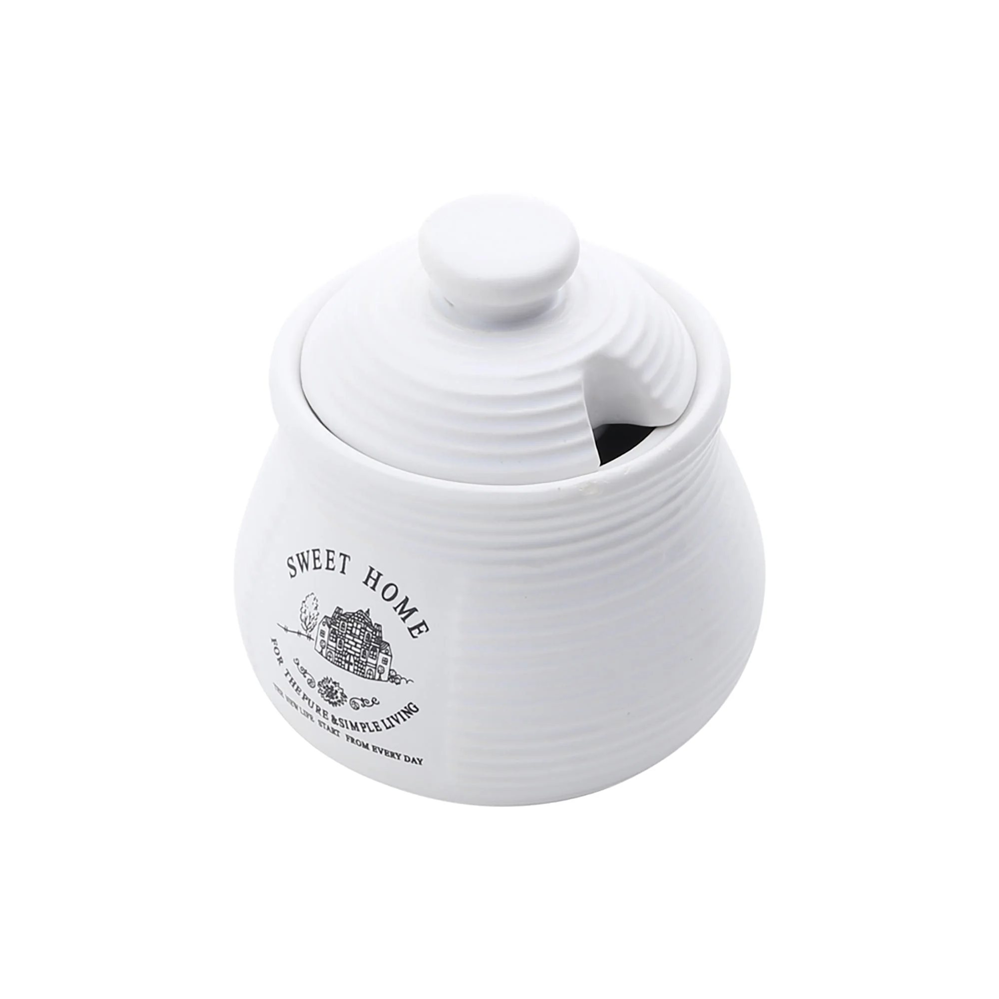Açucareiro em Cerâmica com Tampa Sweet Home Branco 300ml - Image 3