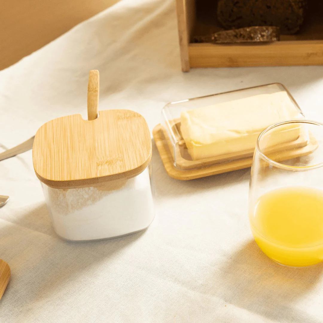 Açucareiro Sense com Tampa e Colher de Bambu 200ml - Image 3