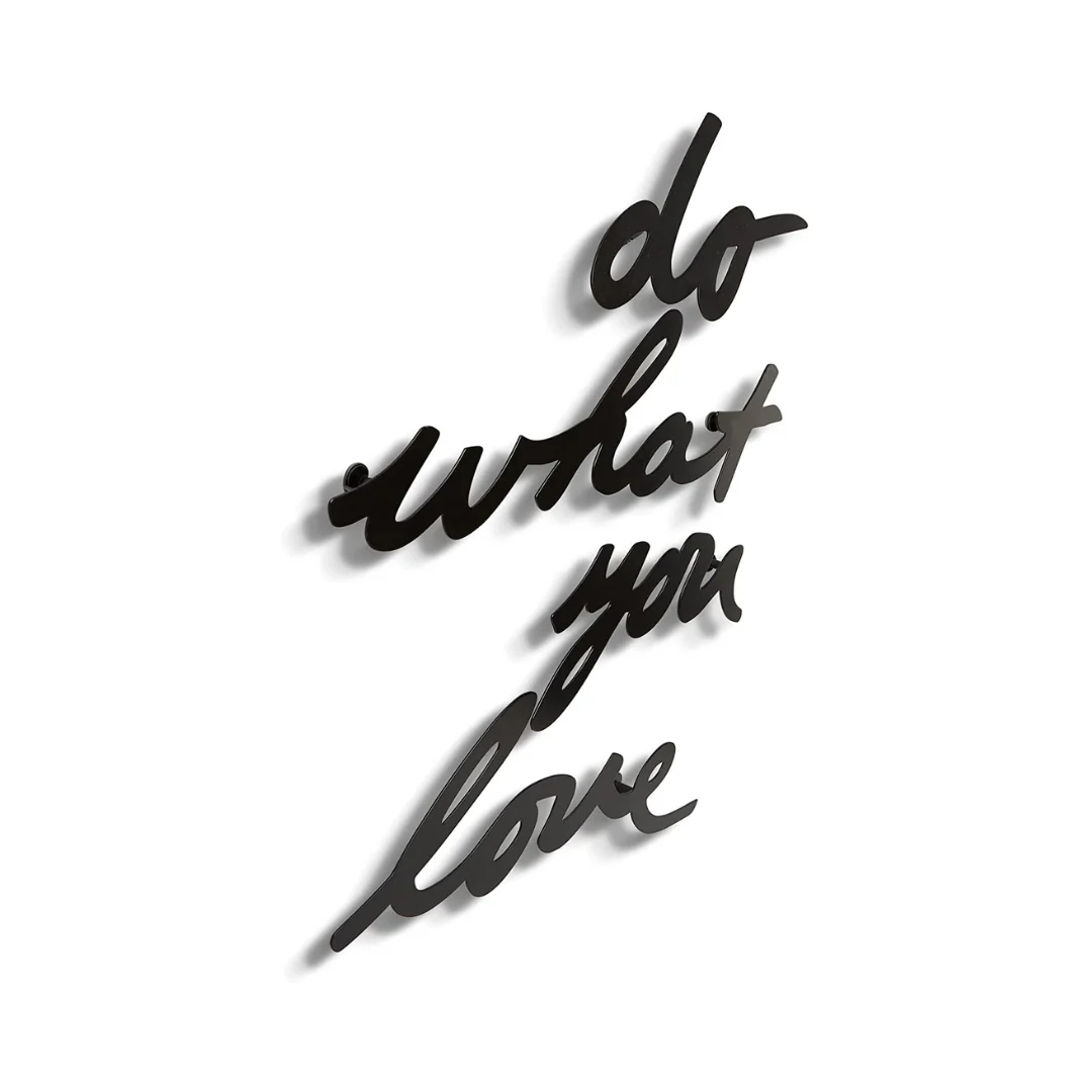 Adorno de Parede Frase Do What You Love Mantra Preto - Image 4