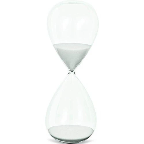 Ampulheta de Vidro Branco 20cm x 8cm