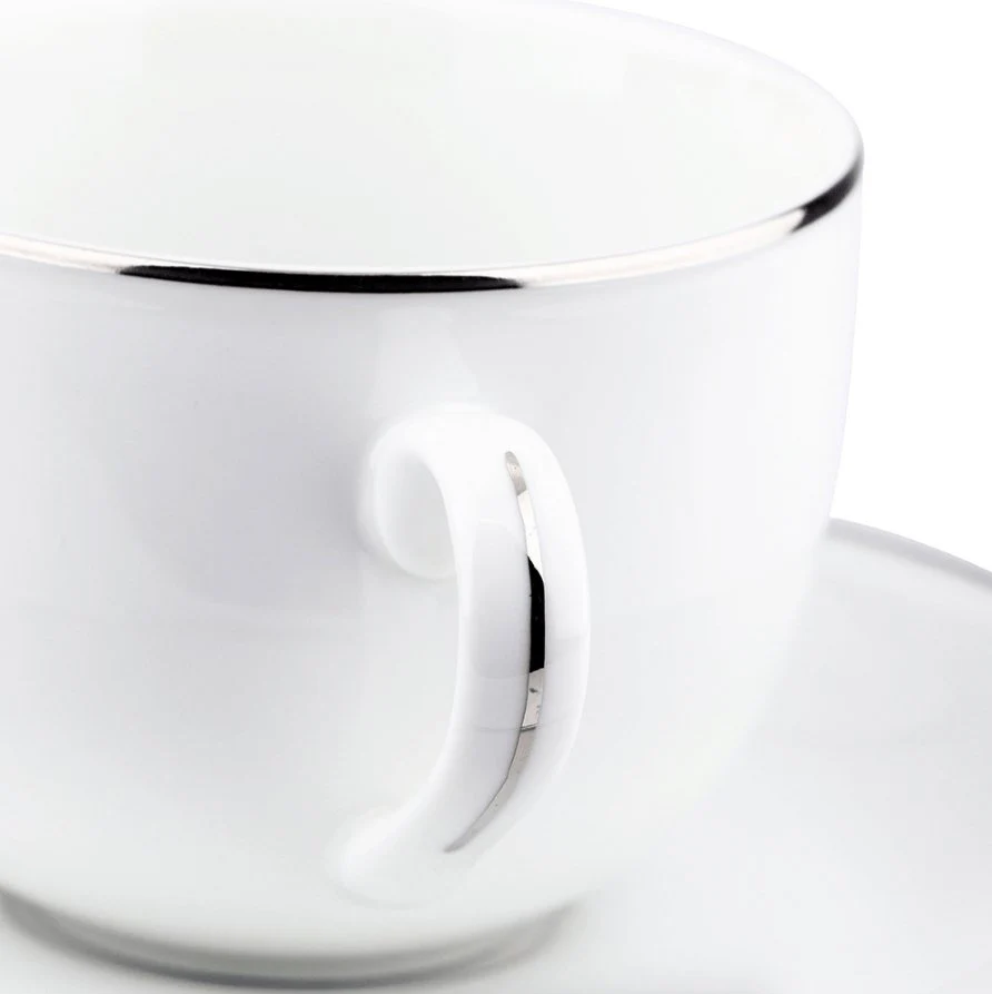 Aparelho de Jantar 42 Peças em Porcelana com Filete Prata - Image 4