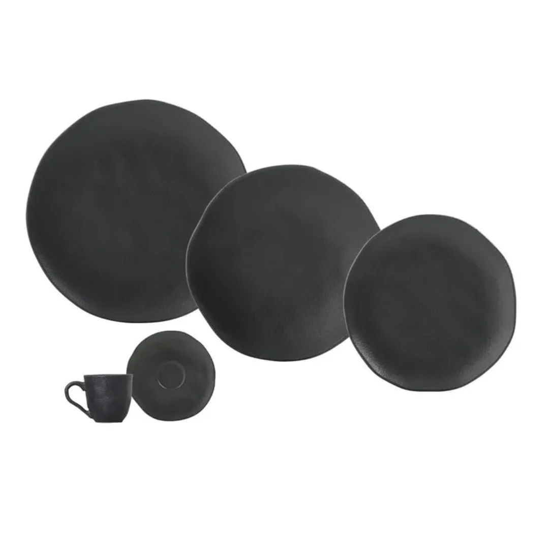 Aparelho de Jantar Orgânico Preto Matte 30 Peças - Image 3