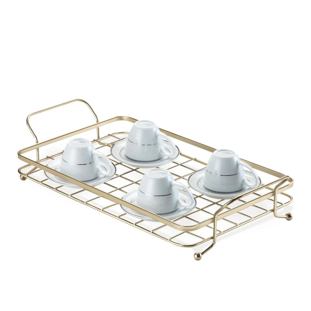 Bandeja 48x25x9 cm Dourado Fosco - Image 6