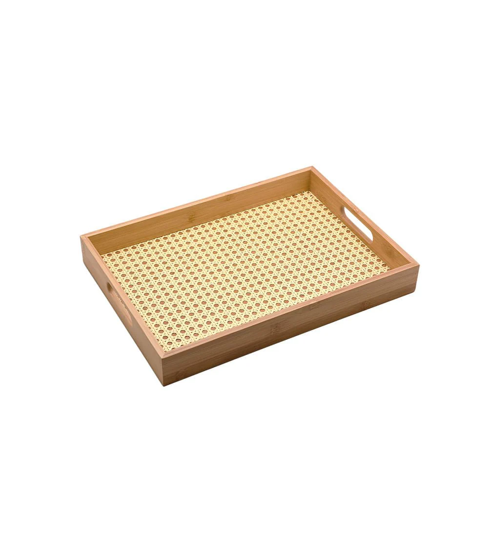 Bandeja De Bambu Com Palha Retangular 39cm - Image 10