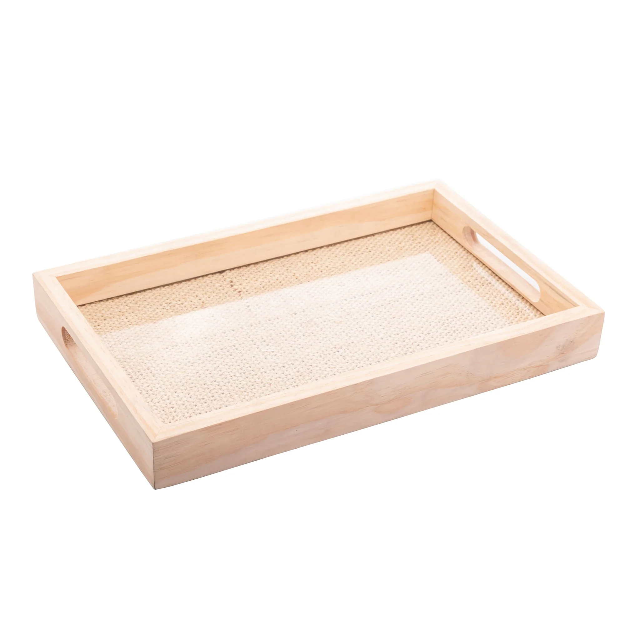 Bandeja de Madeira com Sisal Pinus 38cm