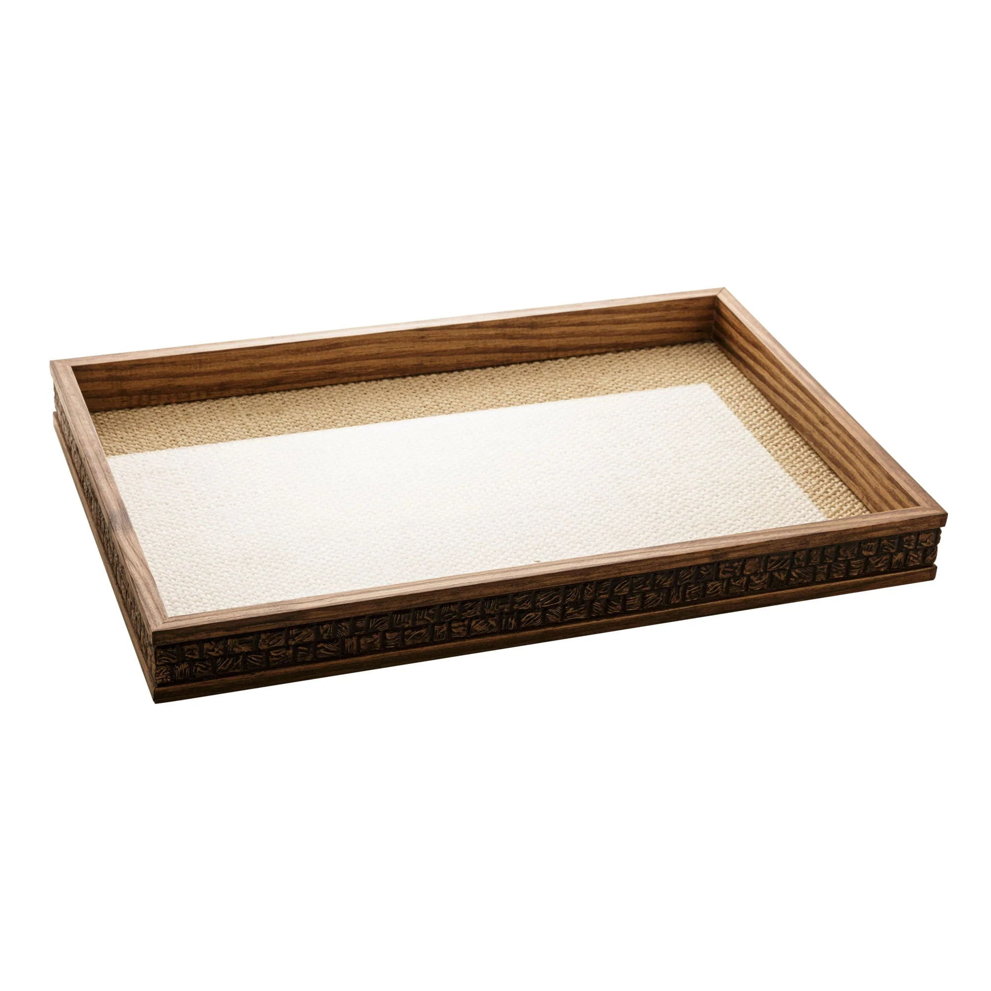 Bandeja de Madeira Coquinho com Sisal 45cm