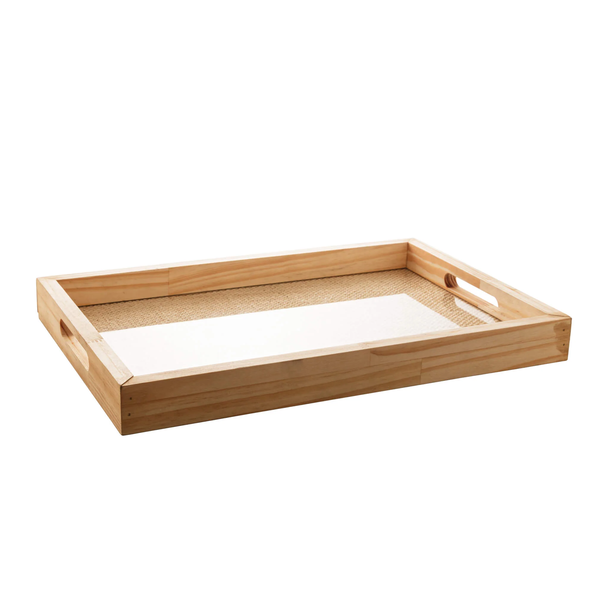 Bandeja de Madeira Pinus com Sisal Natural 45cm - Image 3