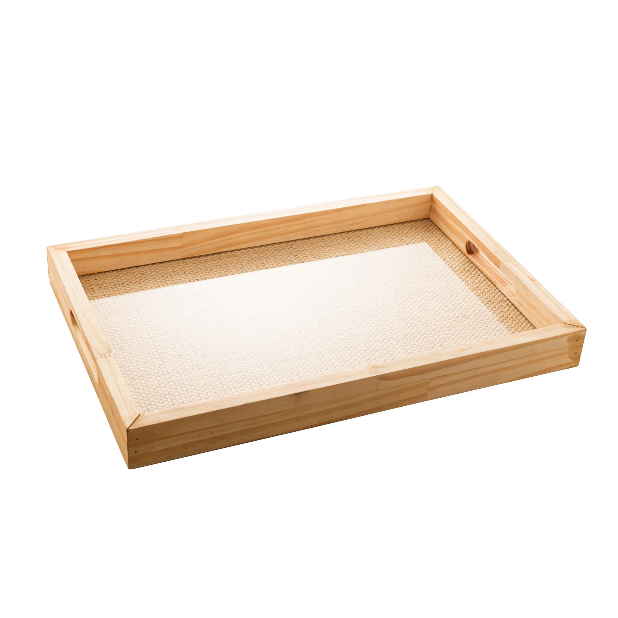 Bandeja de Madeira Pinus com Sisal Natural 45cm - Image 4