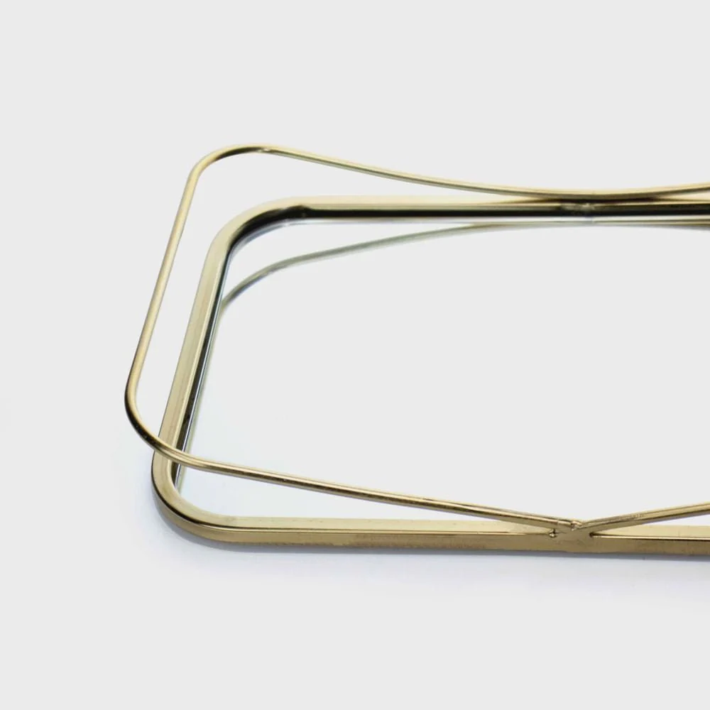 Bandeja de Metal com Espelho Dourado G 40cm - Image 3