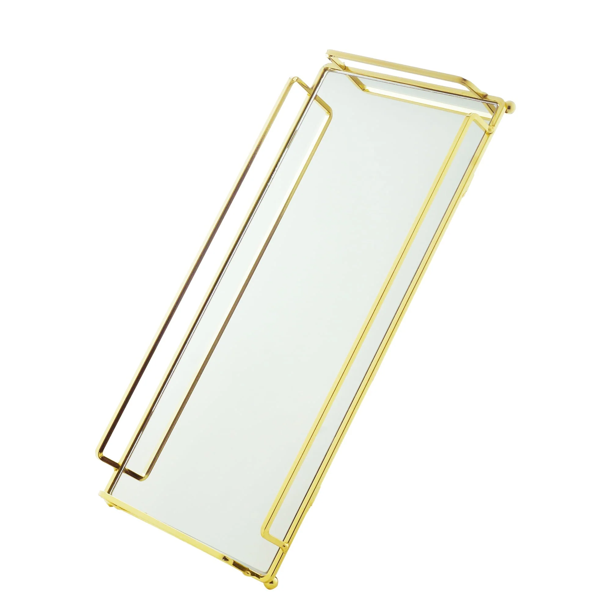Bandeja Decorativa de Metal com Espelho Dourado 32cm - Image 7