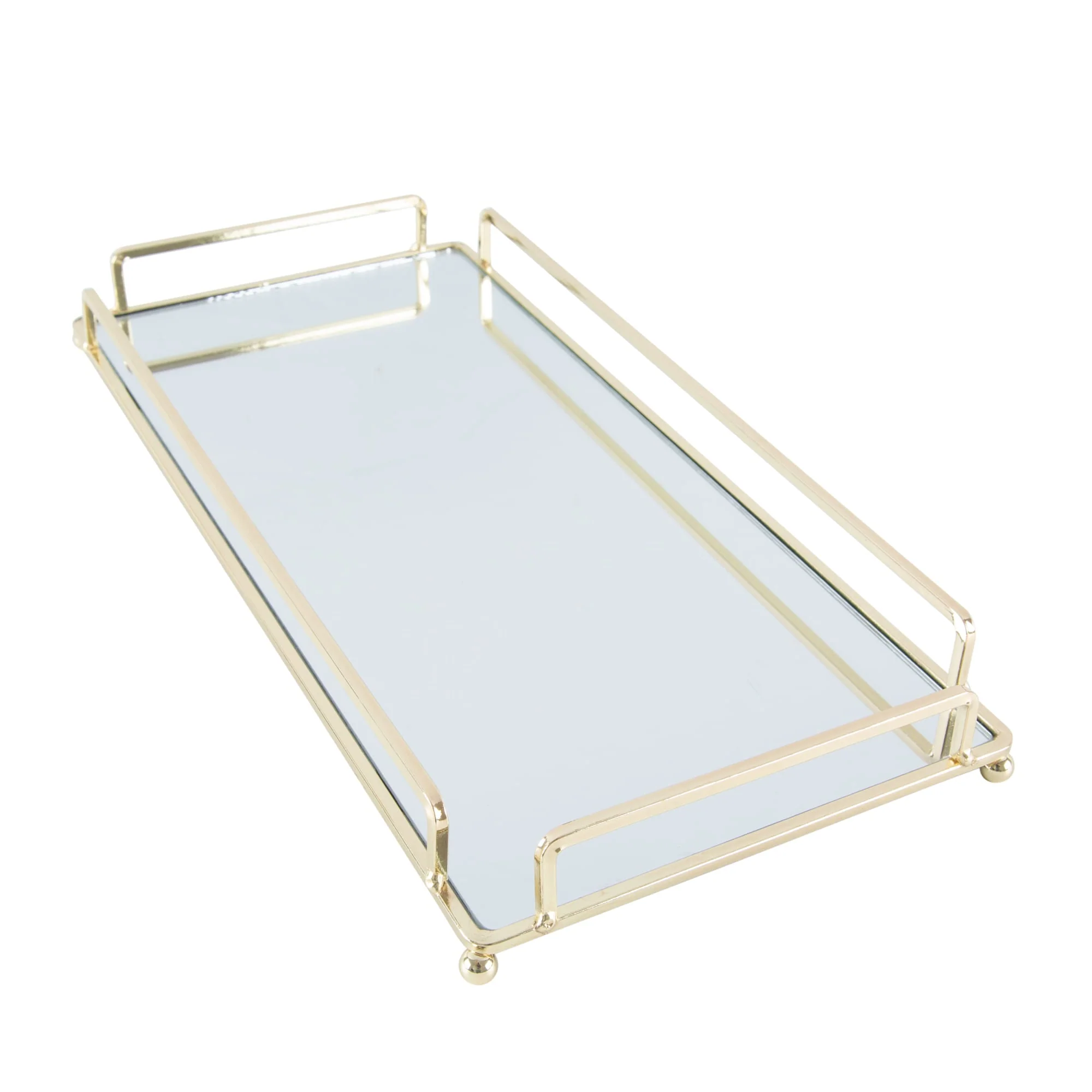 Bandeja Decorativa de Metal com Espelho Dourado 32cm - Image 8