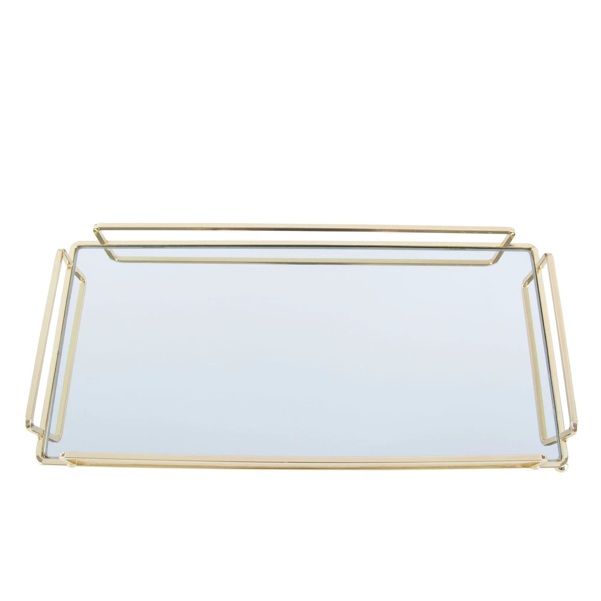 Bandeja Decorativa de Metal com Espelho Dourado 32cm - Image 9