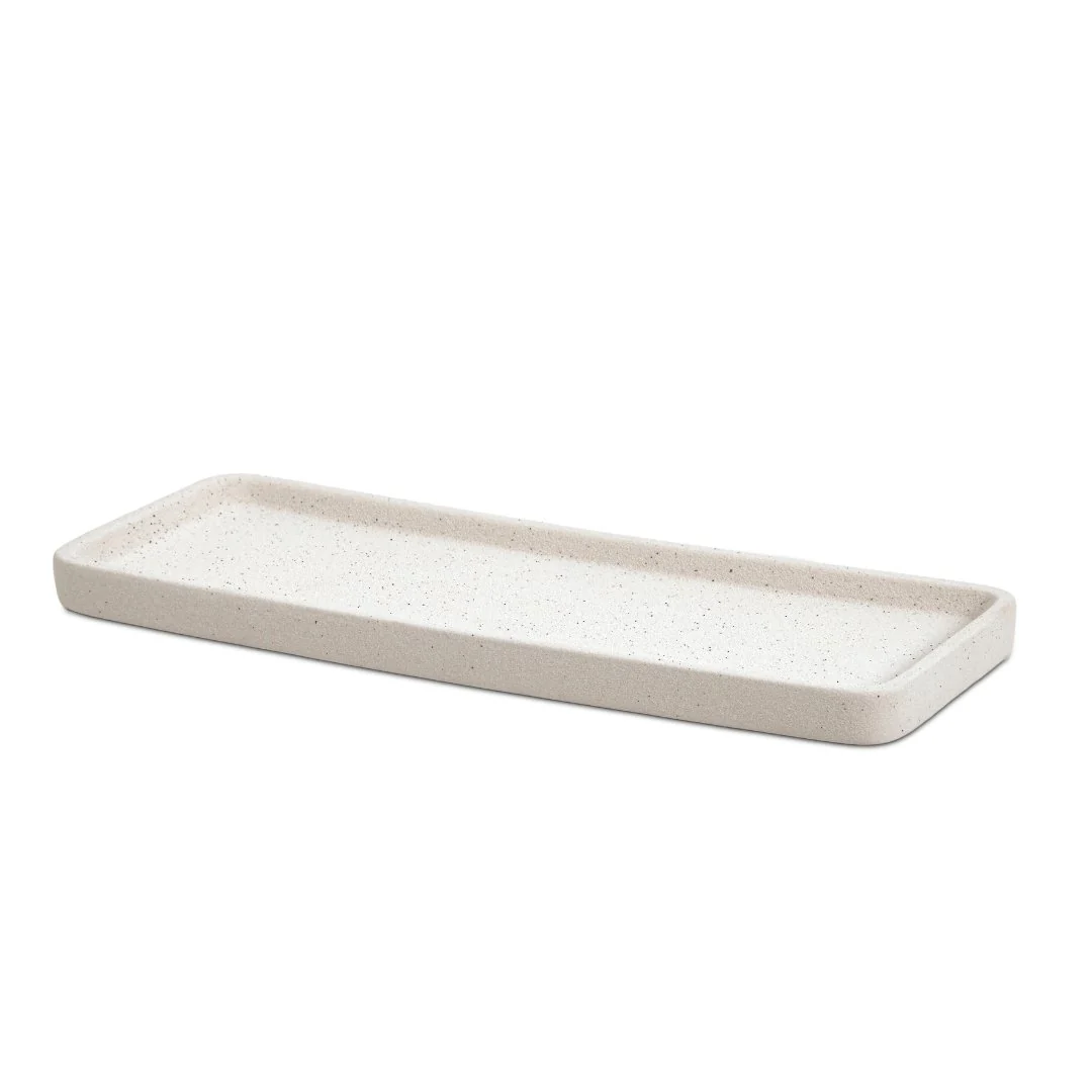 Bandeja Decorativa em Cerâmica Branca 26cm - Image 2