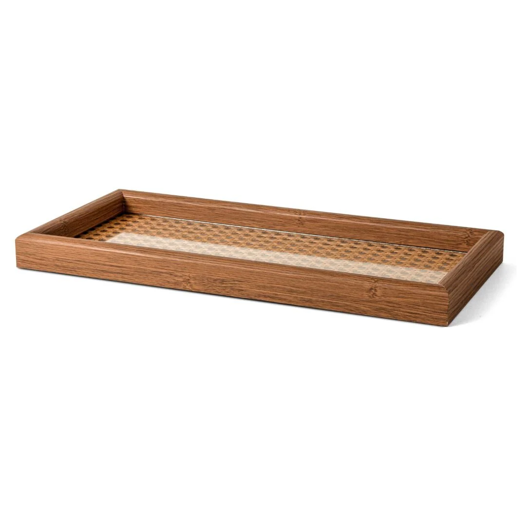 Bandeja Decorativa em MDF com Rattan 38cm