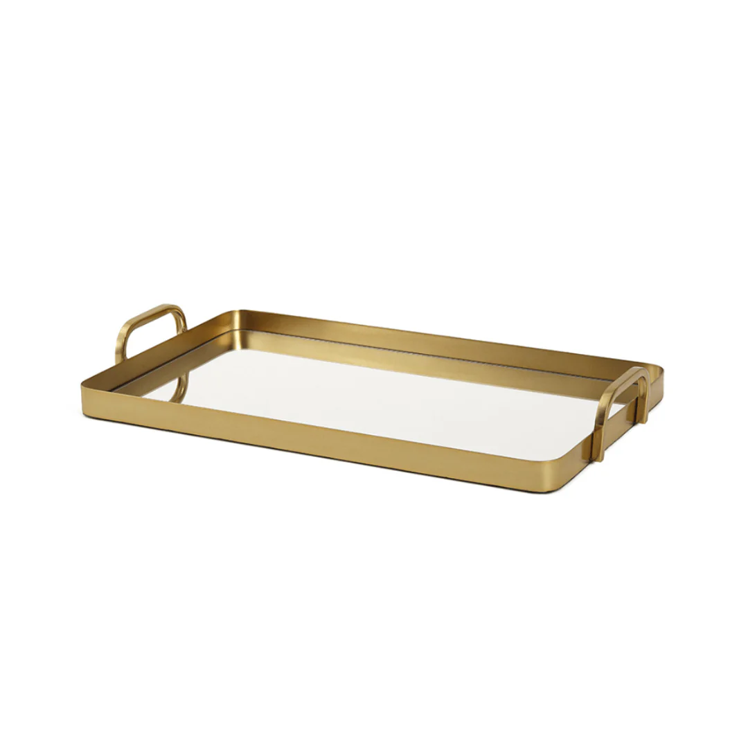 Bandeja Decorativa em Metal com Espelho P 38cm - Image 3
