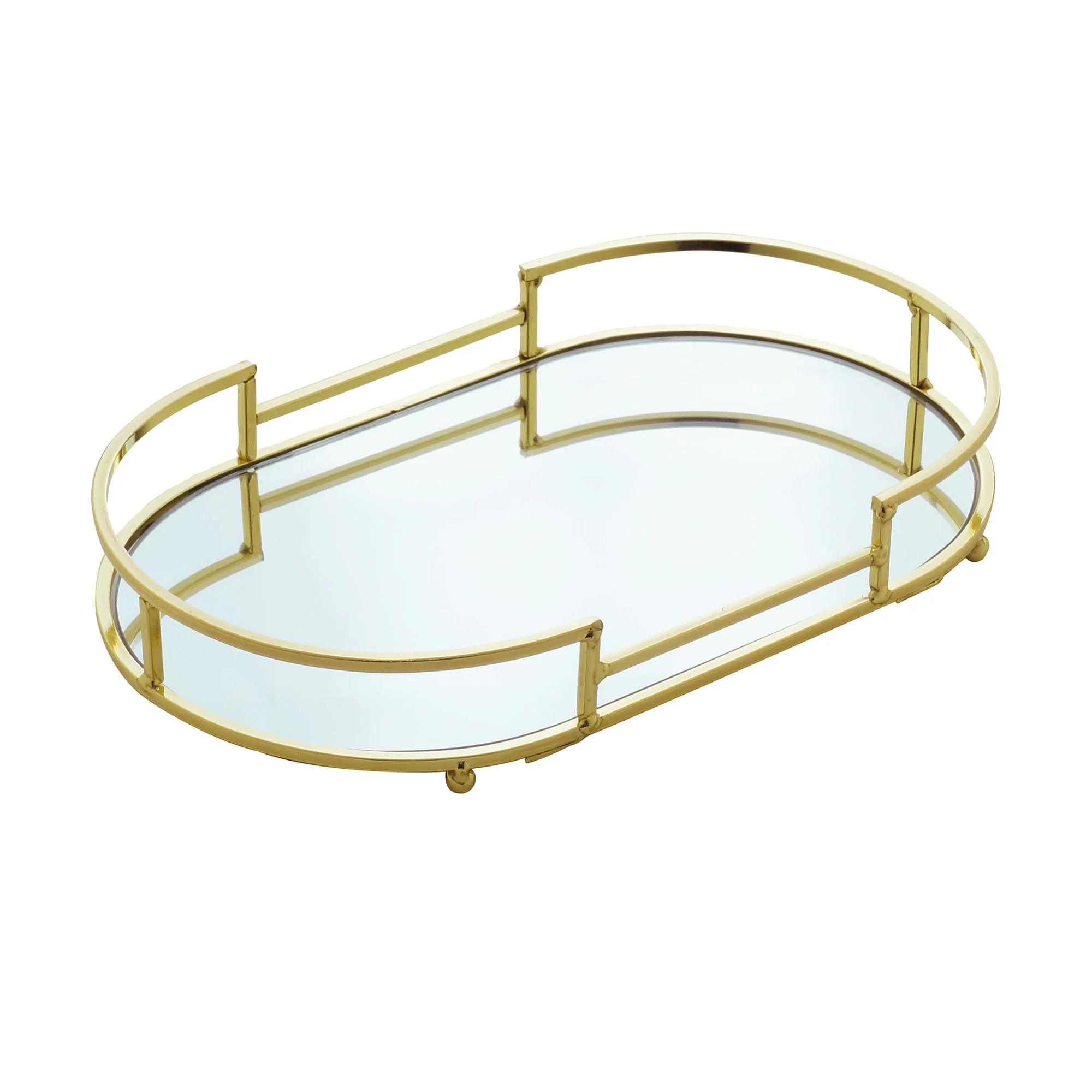 Bandeja Decorativa Metal Dourada 32cm - Image 5
