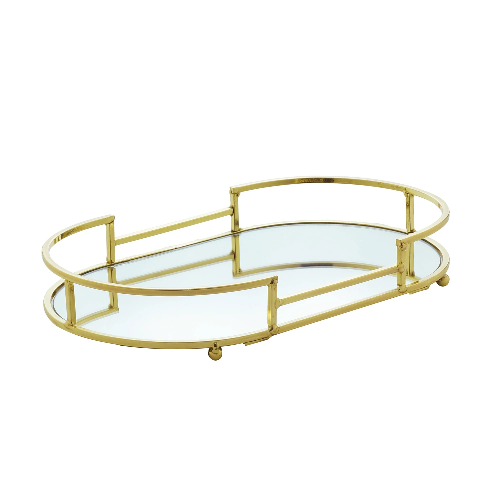Bandeja Decorativa Metal Dourada 32cm - Image 6