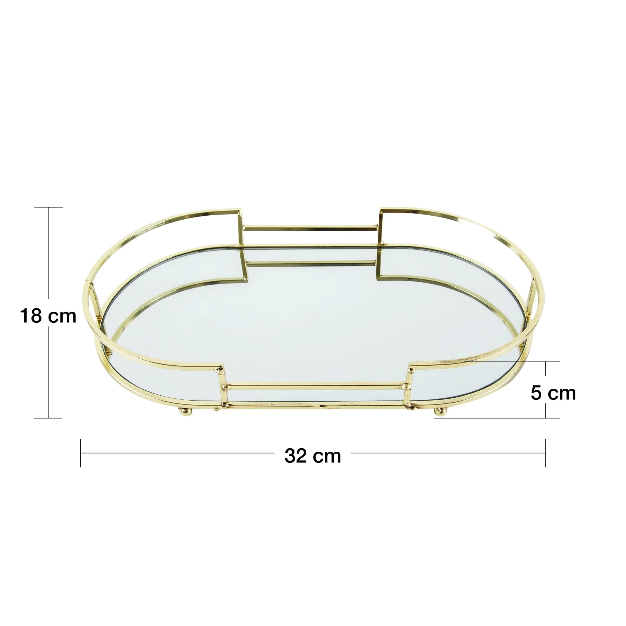 Bandeja Decorativa Metal Dourada 32cm - Image 8
