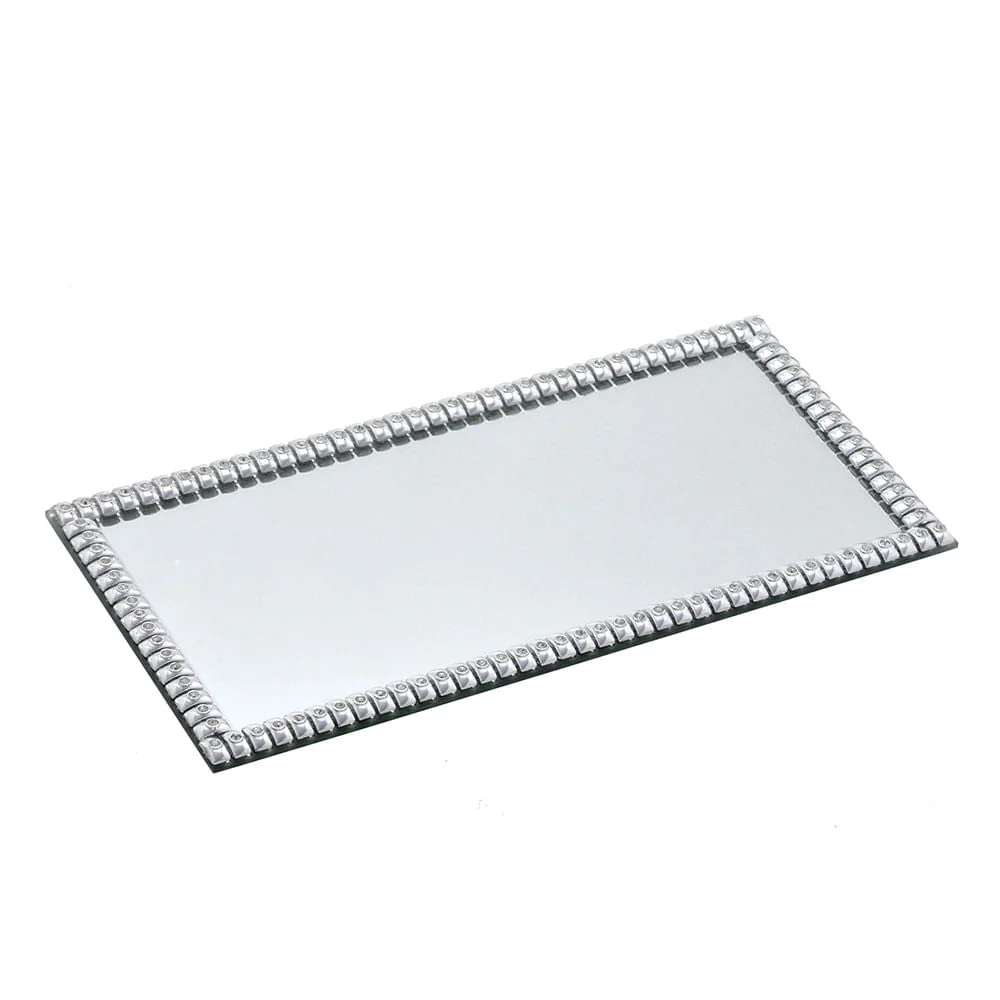 Bandeja Decorativa Retangular Cromada 32cm