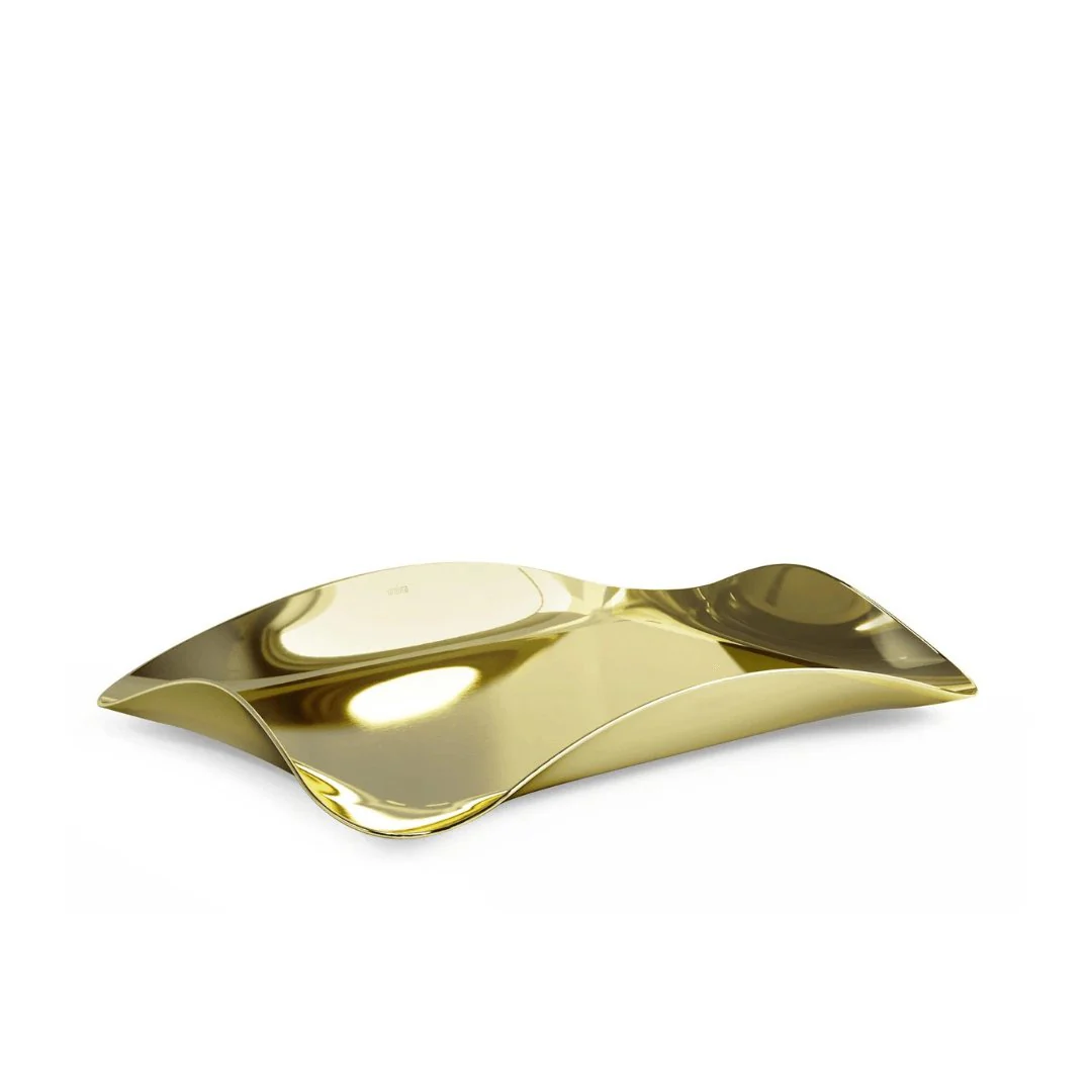 Bandeja Decorativa Wave Dourada