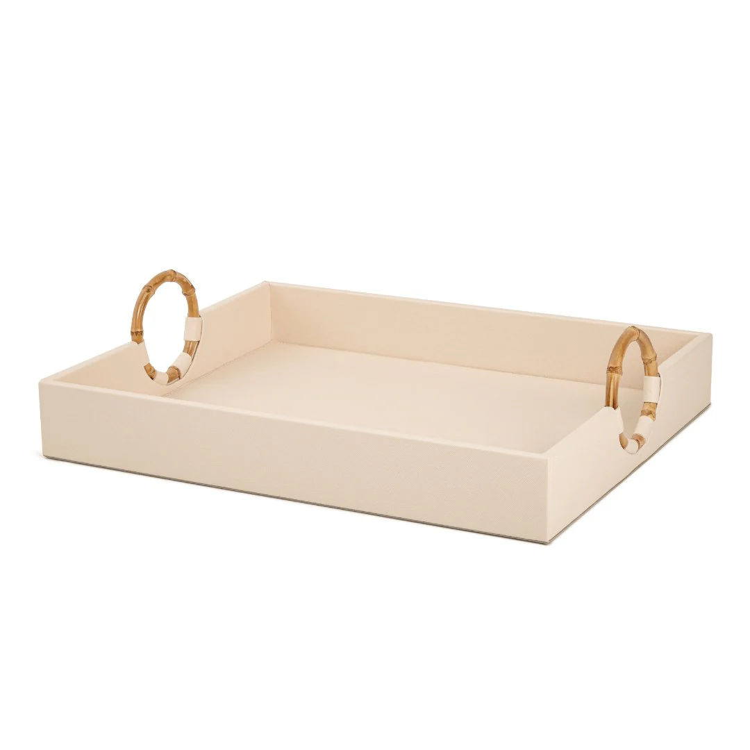 Bandeja em MDF e PU Off White 43cm - Image 2