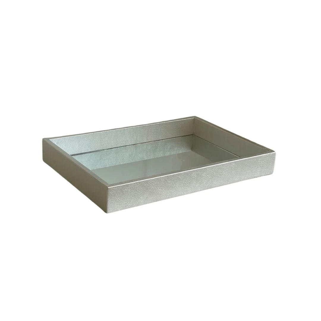 Bandeja em MDF e Poliuretano Cromada 50cm