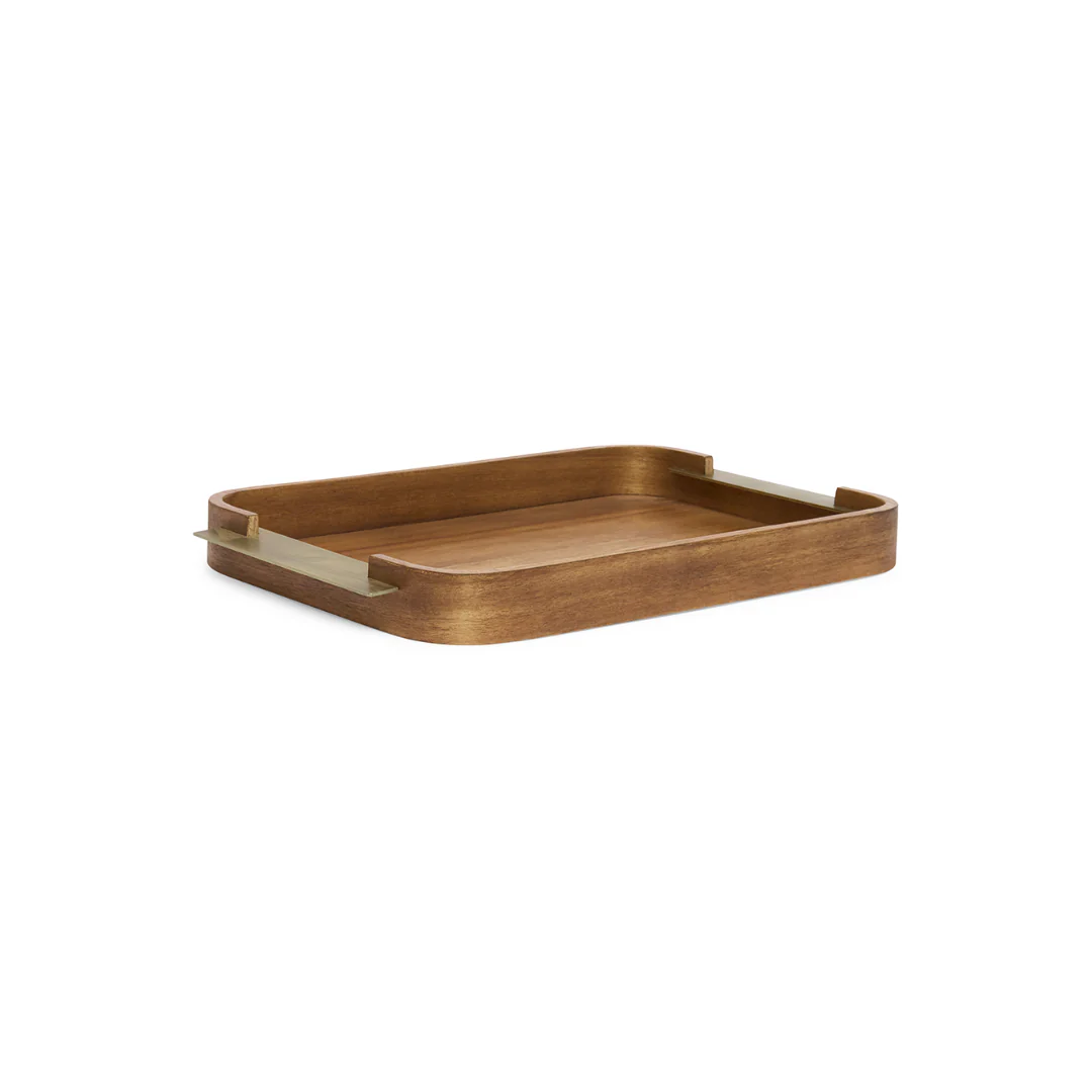 Bandeja em MDF e Metal Marrom 38,5cm P - Image 5
