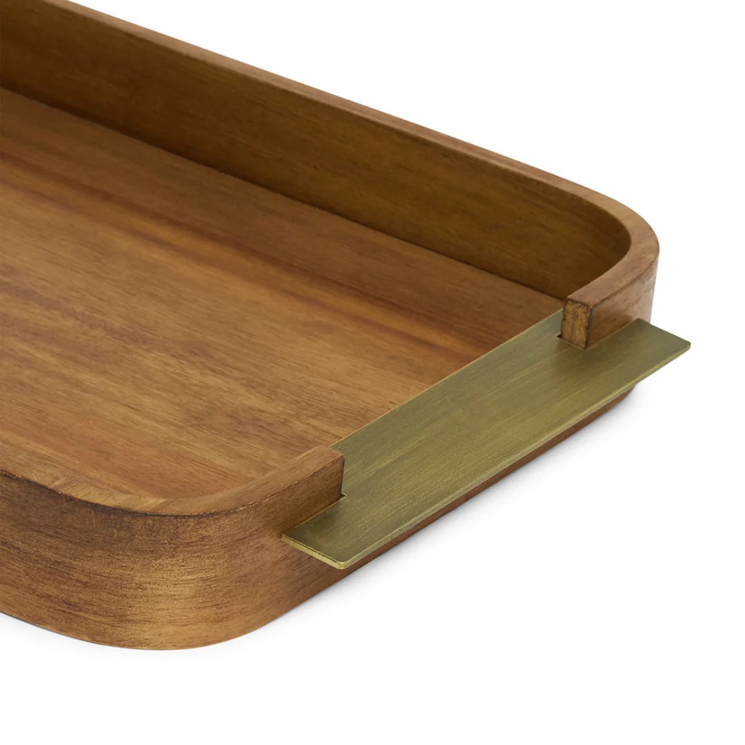 Bandeja em MDF e Metal Marrom 38,5cm P - Image 6