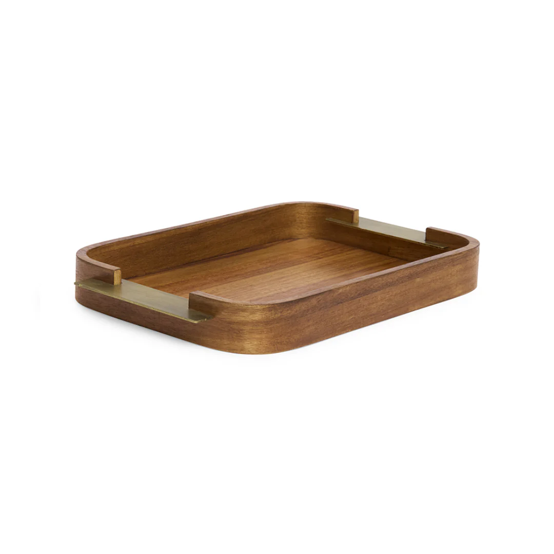 Bandeja em MDF e Metal Marrom 45,5cm G - Image 2