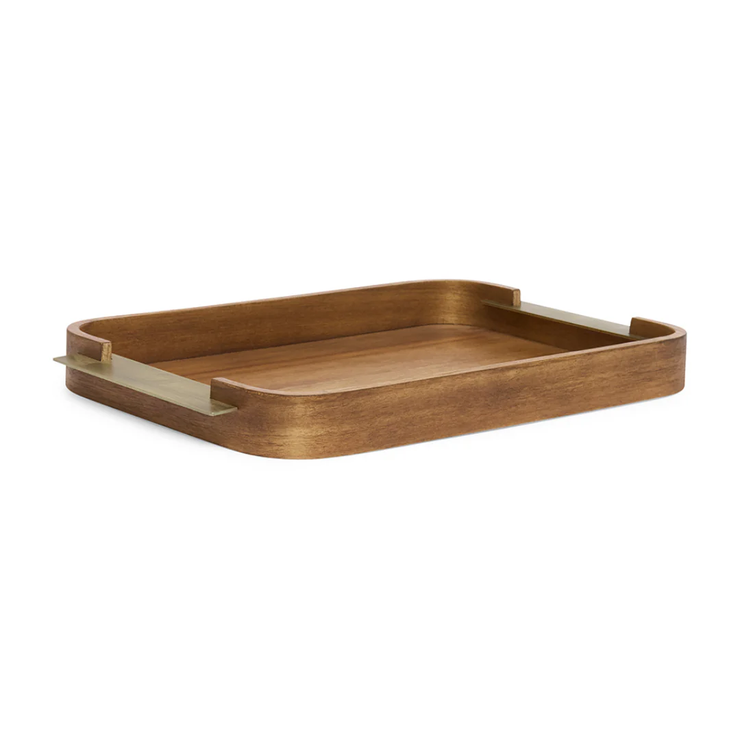 Bandeja em MDF e Metal Marrom 45,5cm G - Image 3