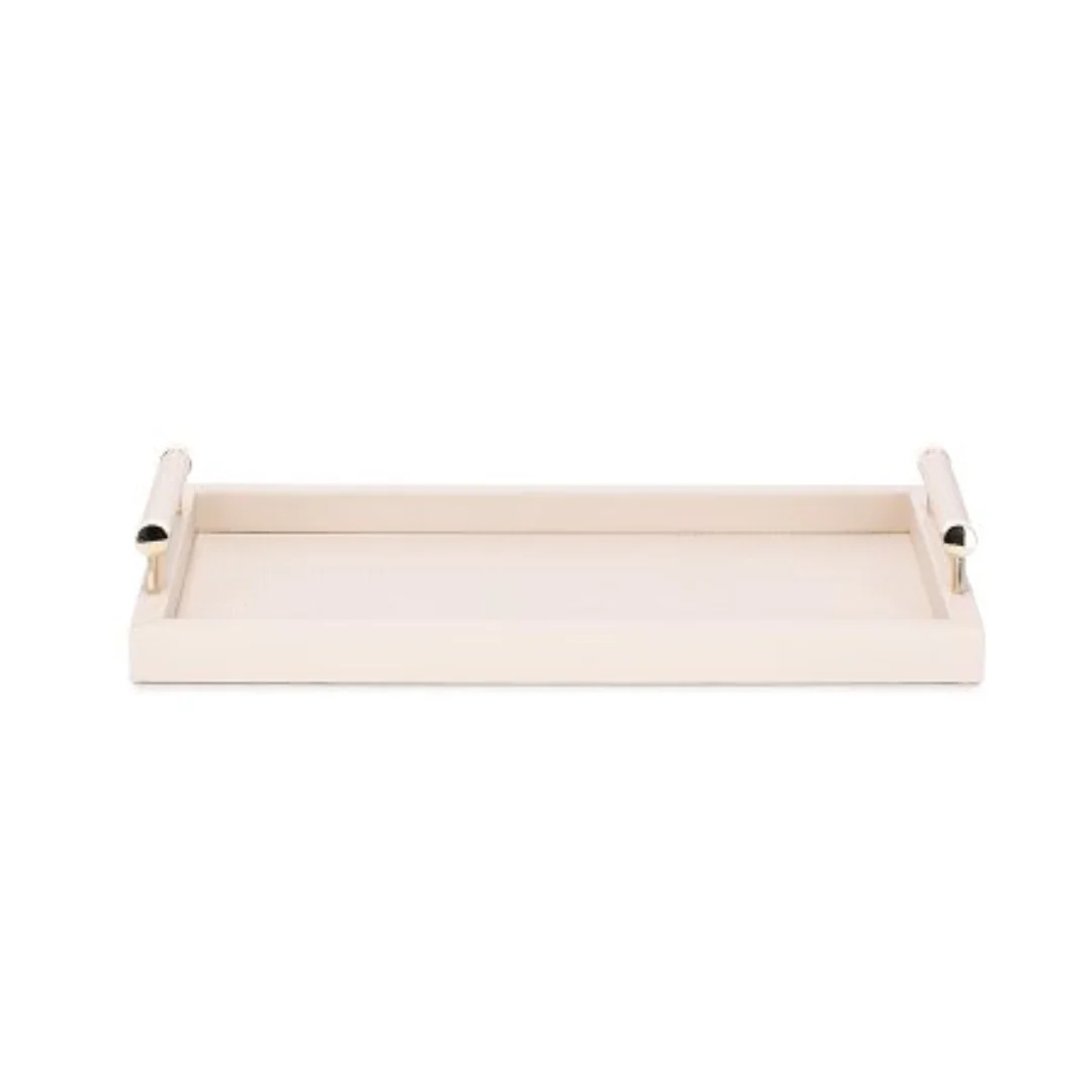 Bandeja em MDF e PU com Alças Bege 41cm P - Image 4
