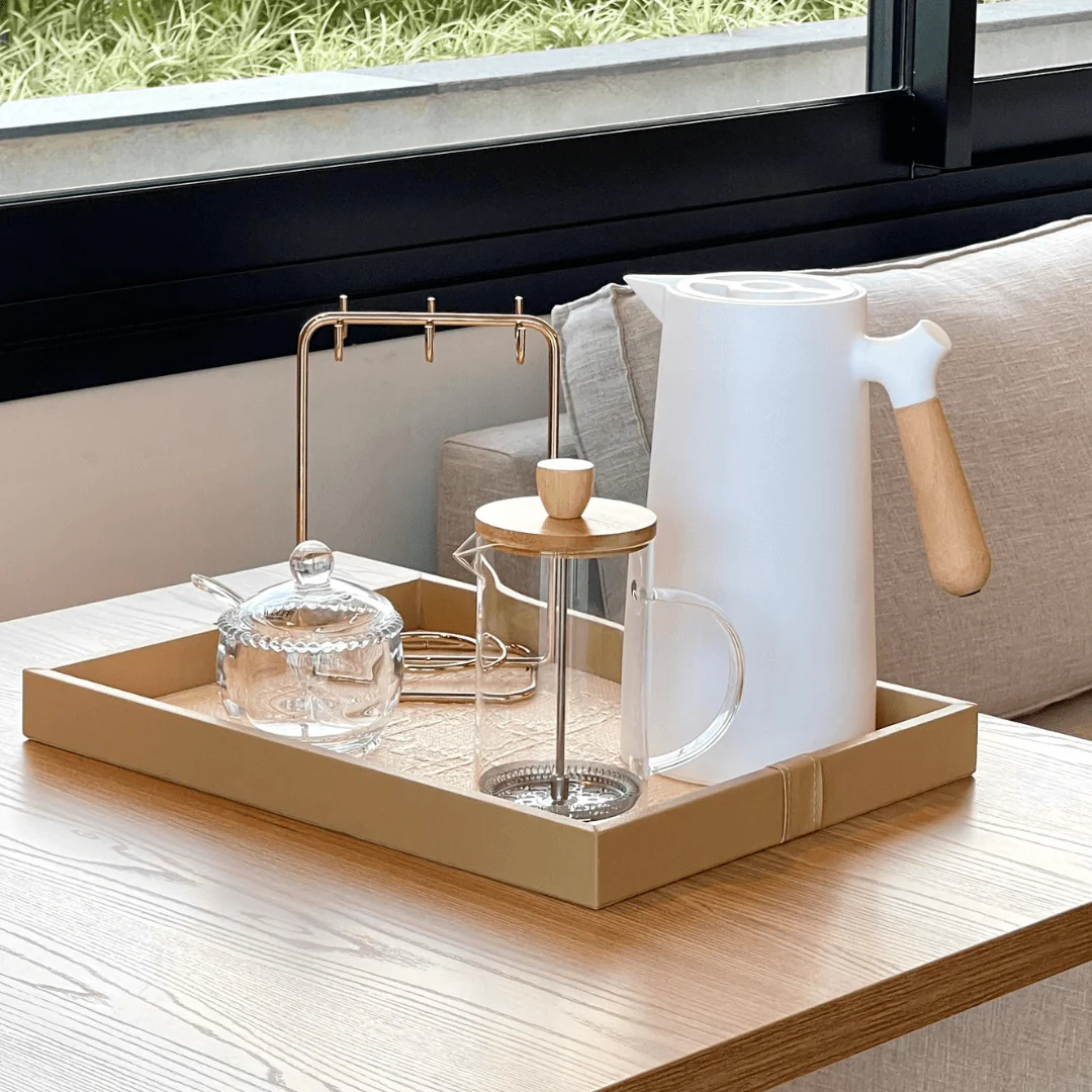 Bandeja em MDF e PU Marrom 46cm - Image 3