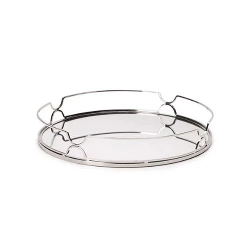 Bandeja em Metal com Espelho Cromada 30cm P