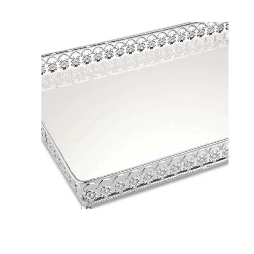 Bandeja em Metal com Espelho Cromada 31cm - Image 2