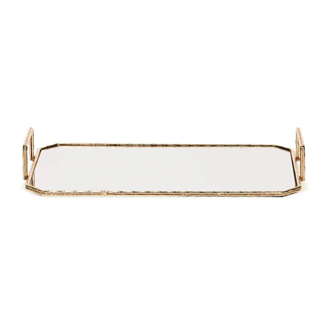 Bandeja em Metal Dourada com Espelho G 46,5cm - Image 2