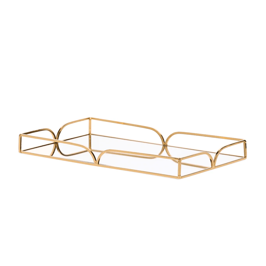Bandeja em Metal Espelhada Dourada G 35cm - Image 2