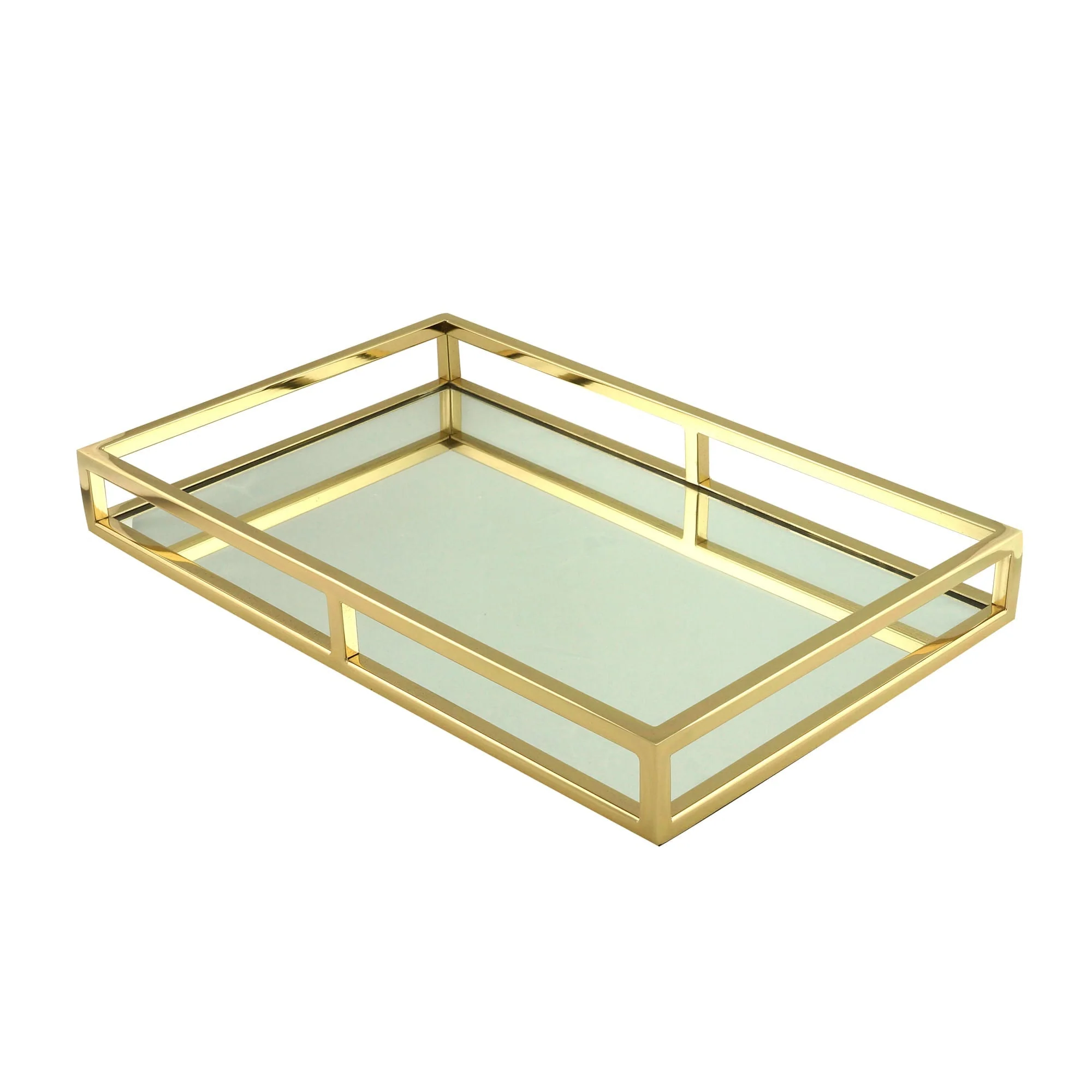 Bandeja Espelhada Aço Inox Dourado 41cm x 26cm x 5cm - Image 11