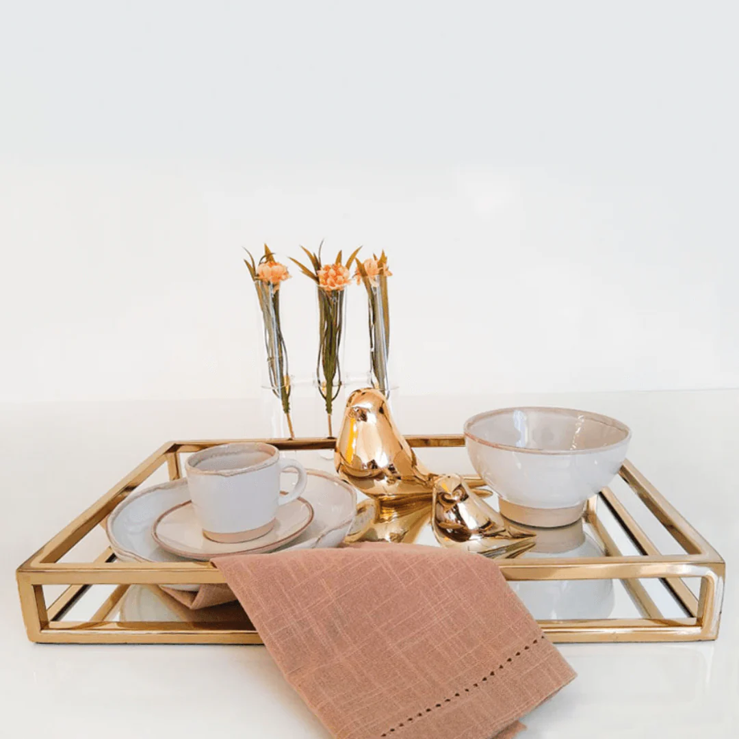 Bandeja Espelhada Aço Inox Dourado 41cm x 26cm x 5cm - Image 6