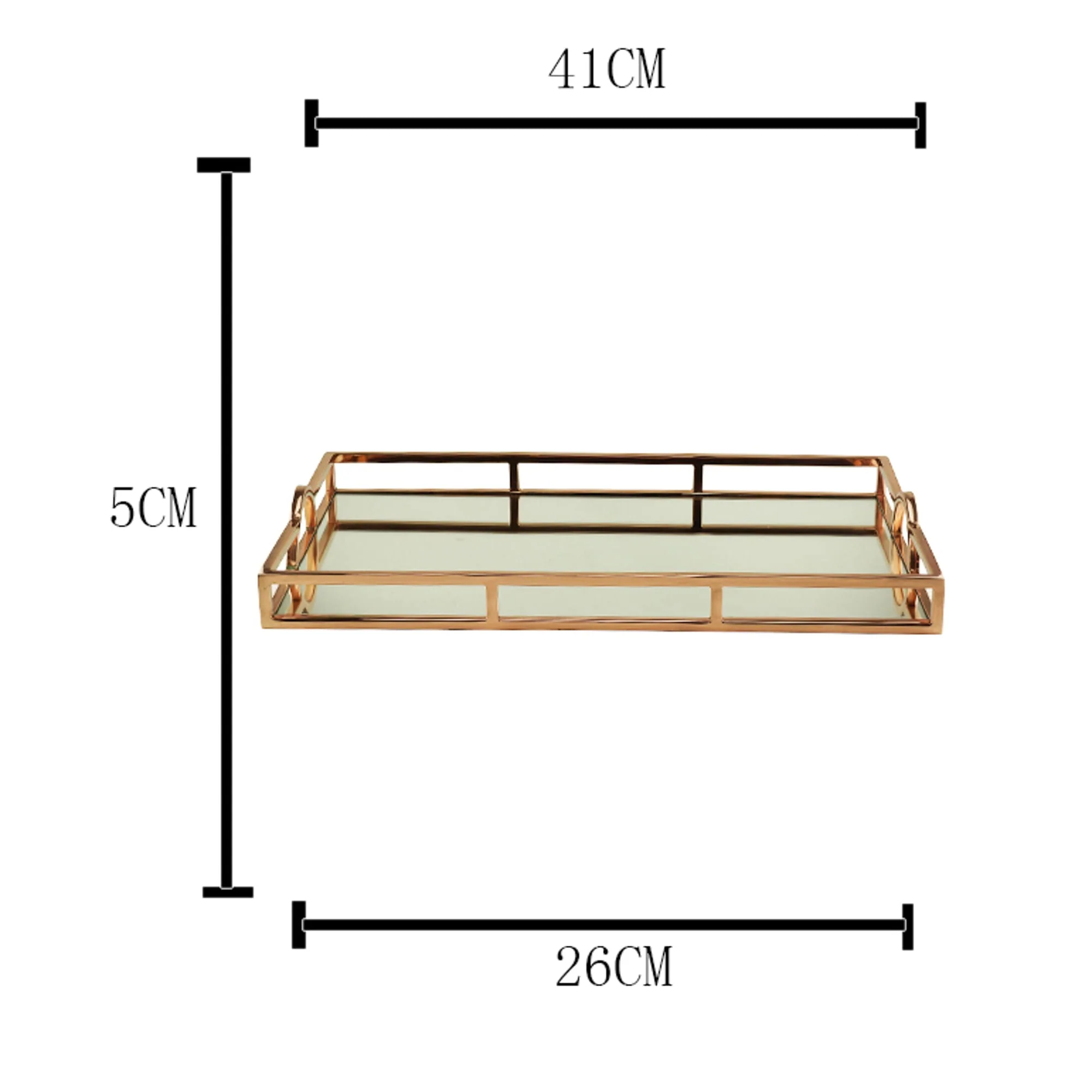 Bandeja Espelhada Aço Inox Rose Gold 41cm - Image 5