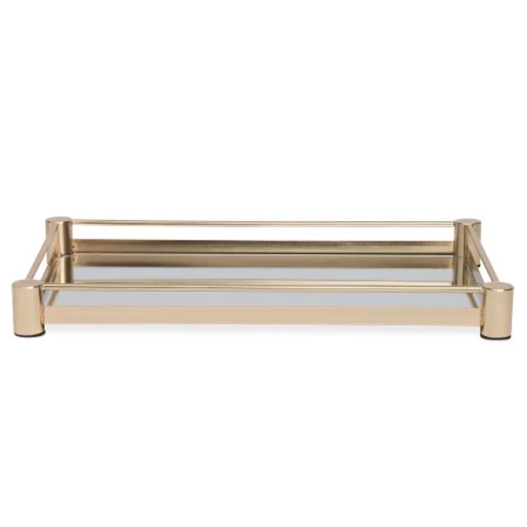 Bandeja Espelhada de Metal Dourada 40cm - Image 2